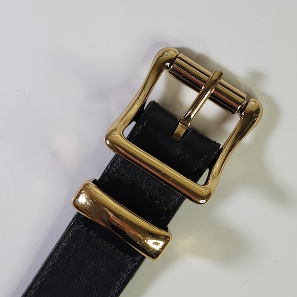 Kallmeyer Genuine Leather Belt Black with Gold Buckle. Made In Italy - Picture 6 of 13